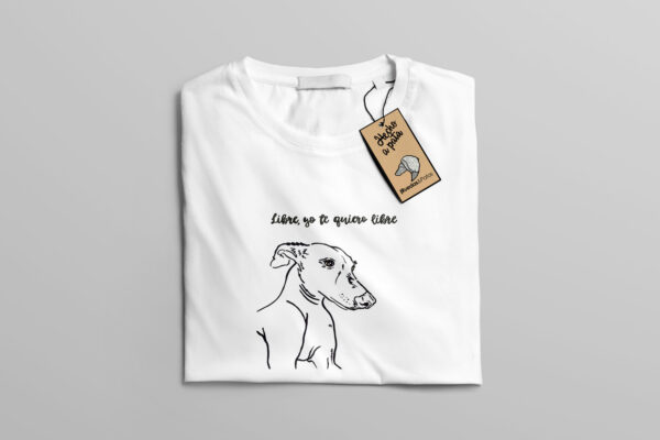 camiseta galgo libre blanca