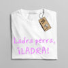 camiseta perro ladra blanca