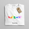 camiseta galgos rainbow blanca