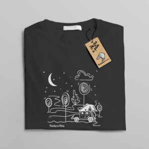 Camiseta «bajo las estrellas con coche tienda»