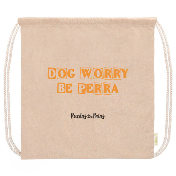 Dog worry be perra mochila-cuerdas-algodon