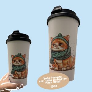 Vaso Térmico Gatuno 3D