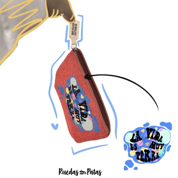 Pack Mochila-tote rojo La vida es muy perra - Imagen 3